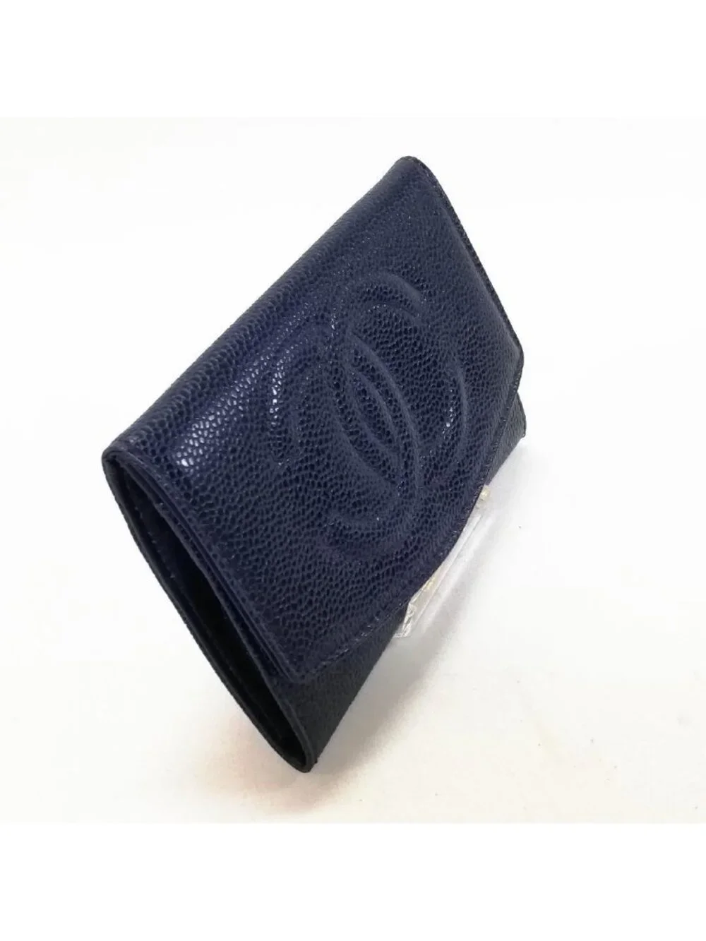Chanel Caviar Leather Bifold Wallet Blue